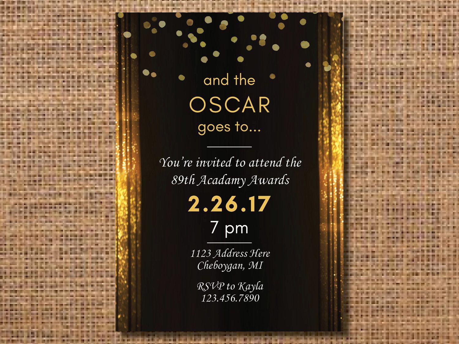 Oscars Invite Template