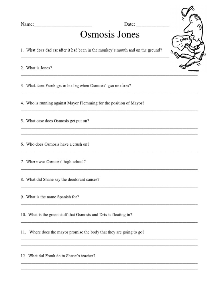 Osmosis Jones Name Date PDF Worksheets Library