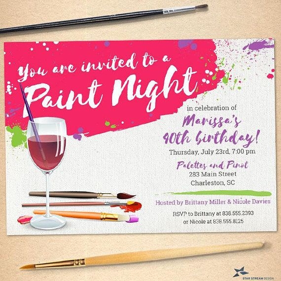 sip and paint invitation templates free
