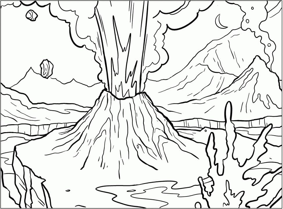 Paricutin Volcano Eruption Coloring Page Free Printable Coloring 