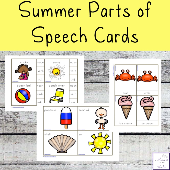 Parts Of Speech Cards Printable