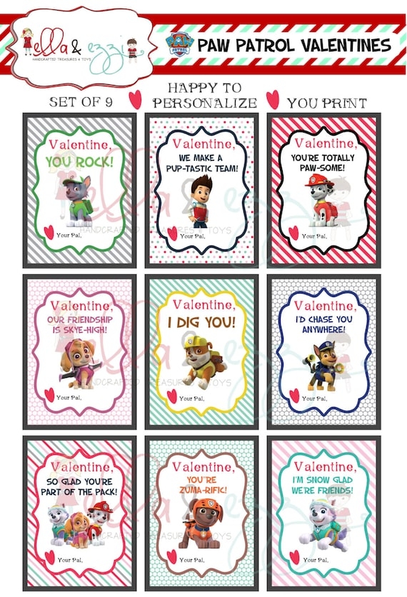 Paw Patrol Free Printable Printable Valentine Cards Printable Templates
