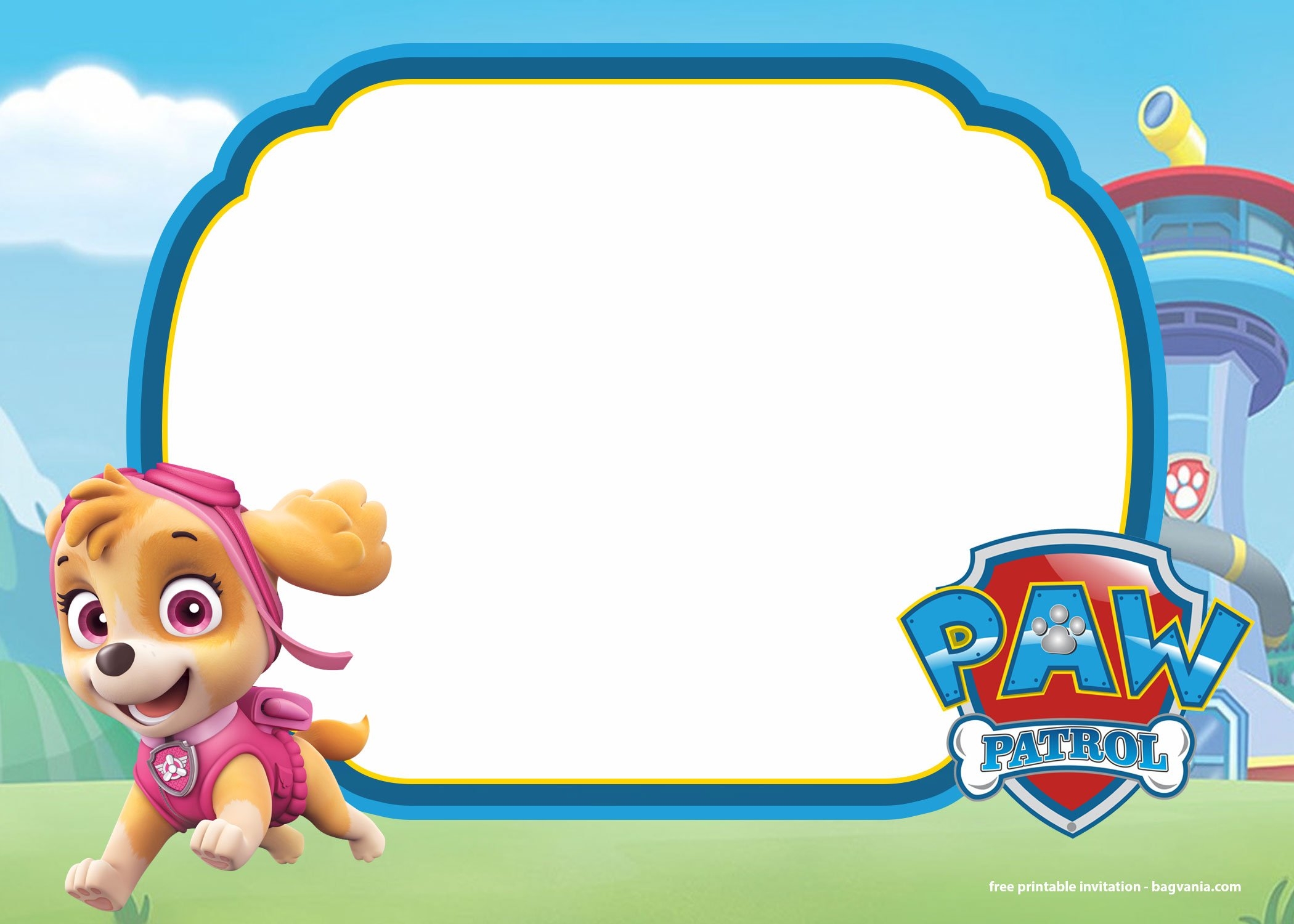 paw patrol birthday invitations free template
