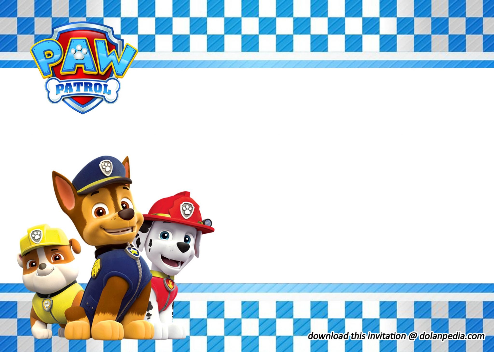 paw patrol invitations template