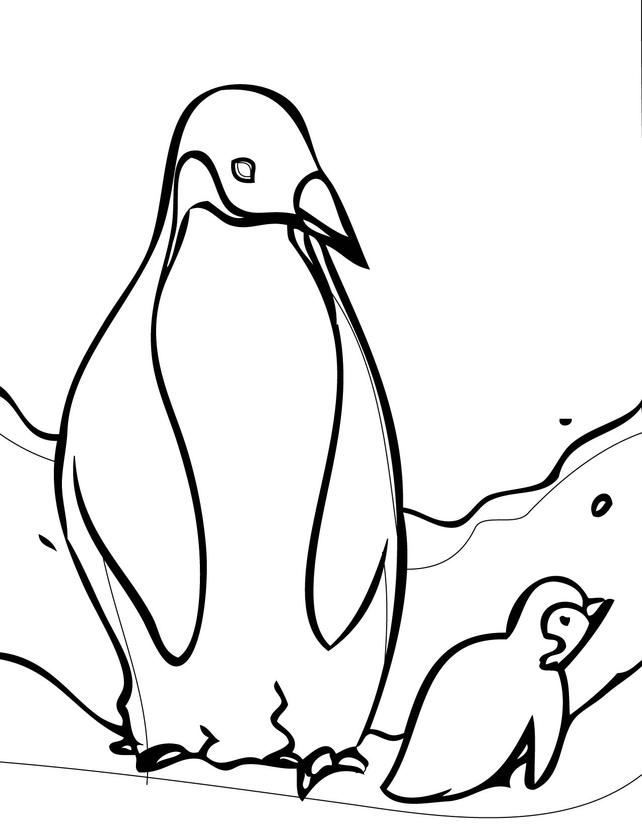 penguin free coloring pages