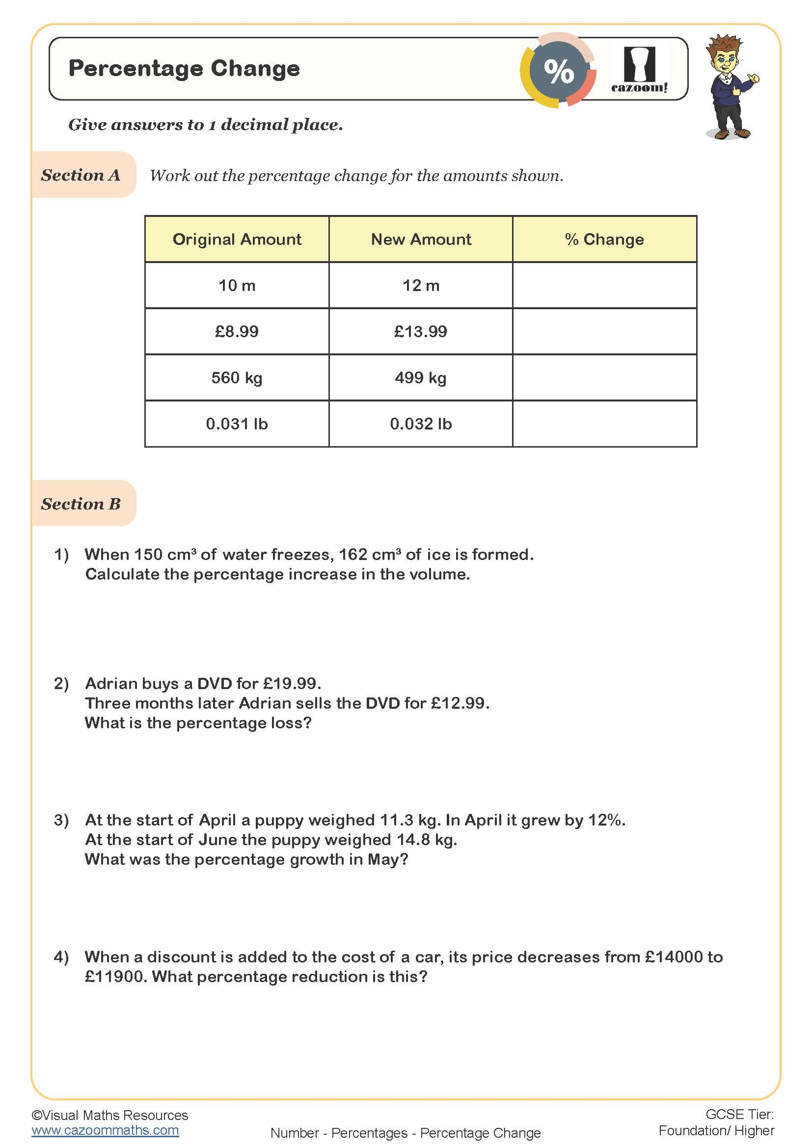 Percentage Worksheets answers Examples Worksheets Library