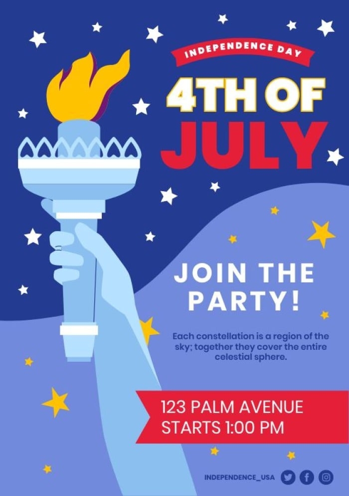 Personalize This Hand drawn Independence Day Fourth Of July Party