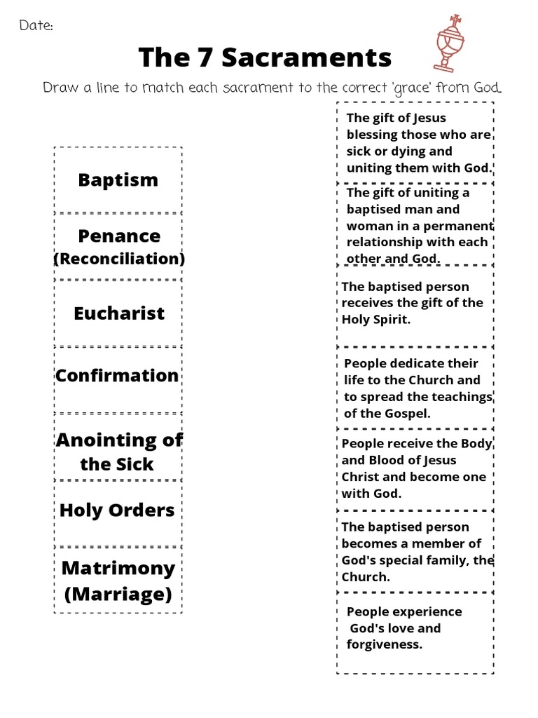 printable seven sacraments worksheet pdf