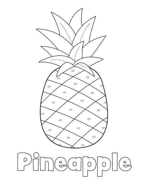 Pineapple Coloring Page Little Bee Family
