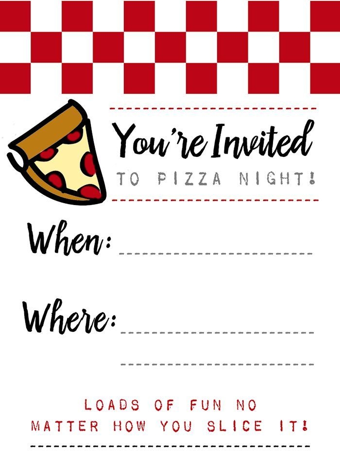 pizza party invite template
