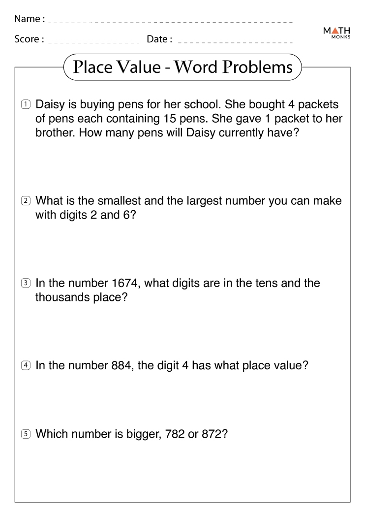 place value worksheets 3rd grade
