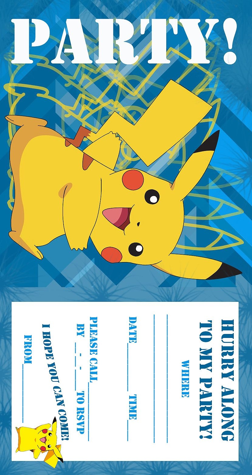 pokemon birthday invitations template free