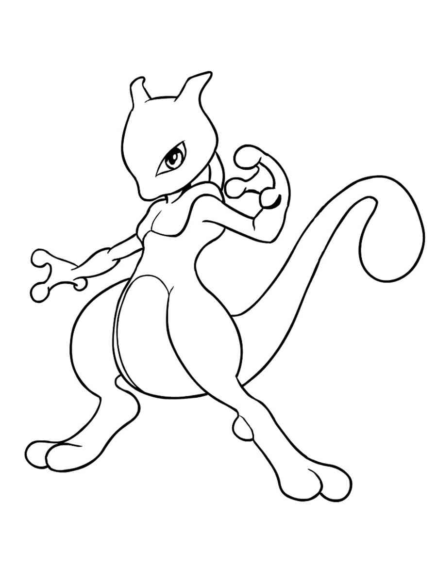 Pokemon Mewtwo Coloring Pages Free Printable