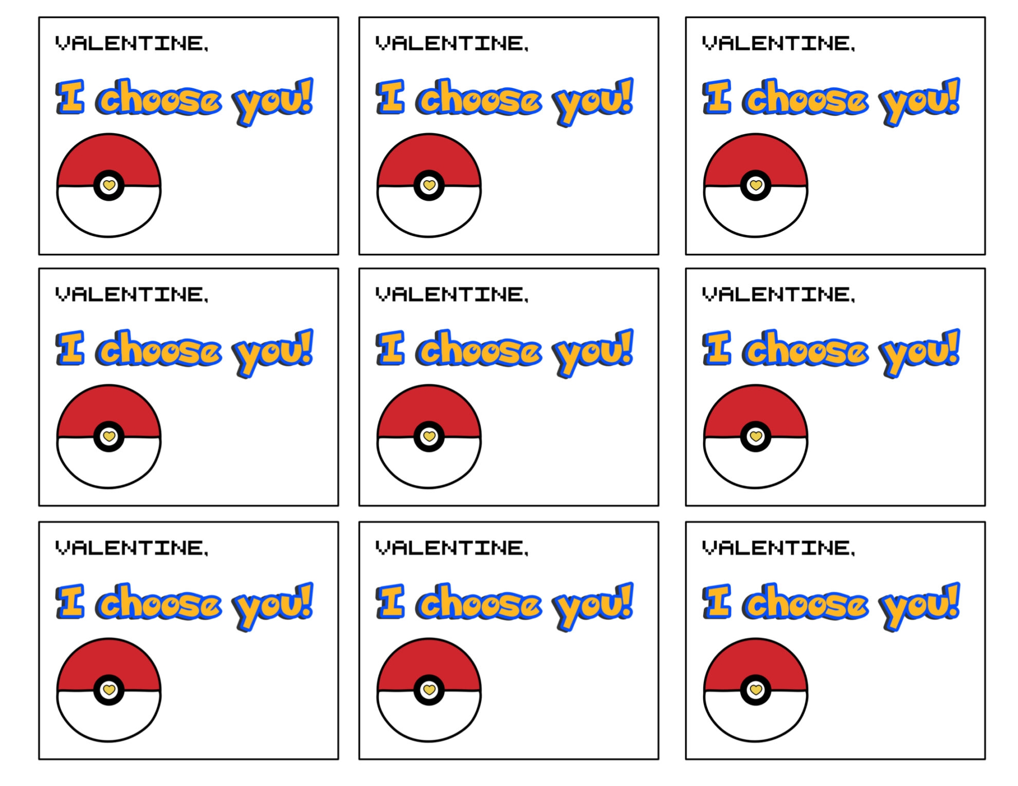 pokemon valentines card printable