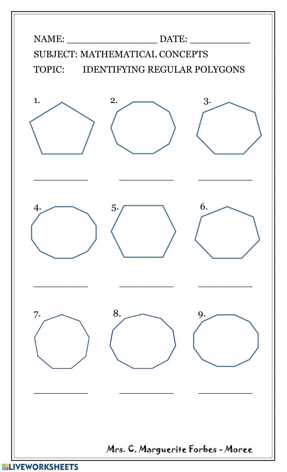 Polygon Worksheets Worksheets Library