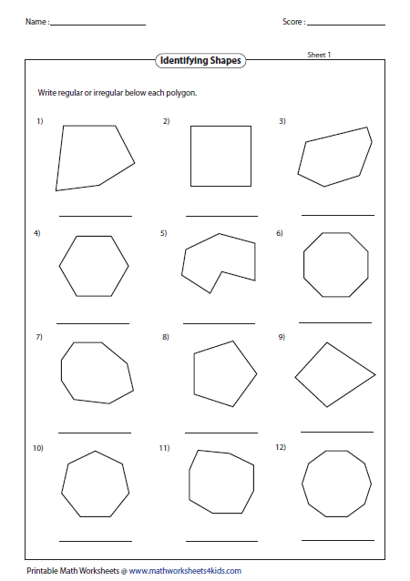 polygon worksheets