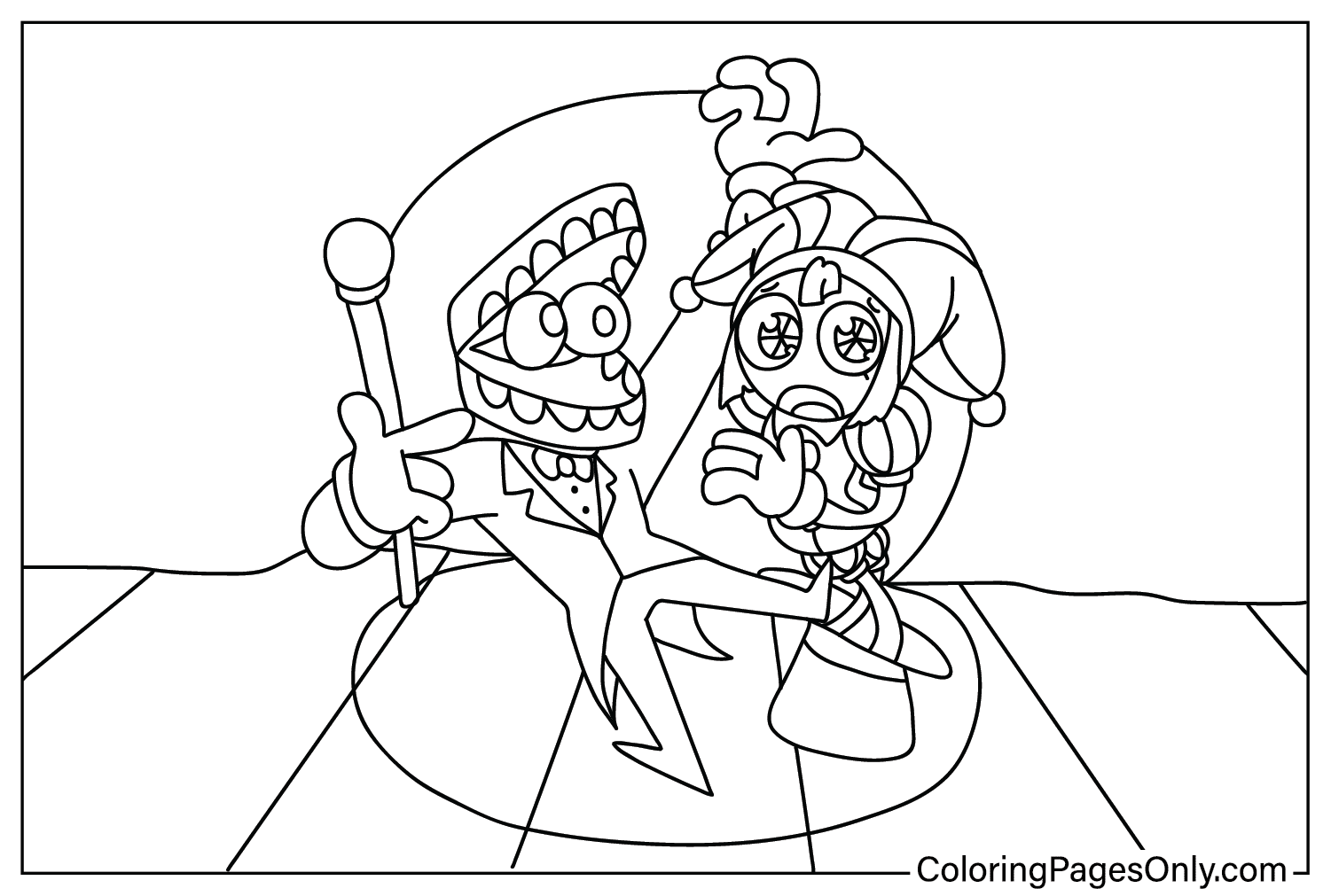 Pomni Coloring Page Free Printable Coloring Pages