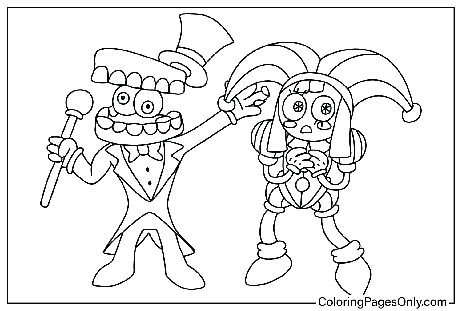 Pomni Coloring Page Free Printable Coloring Pages