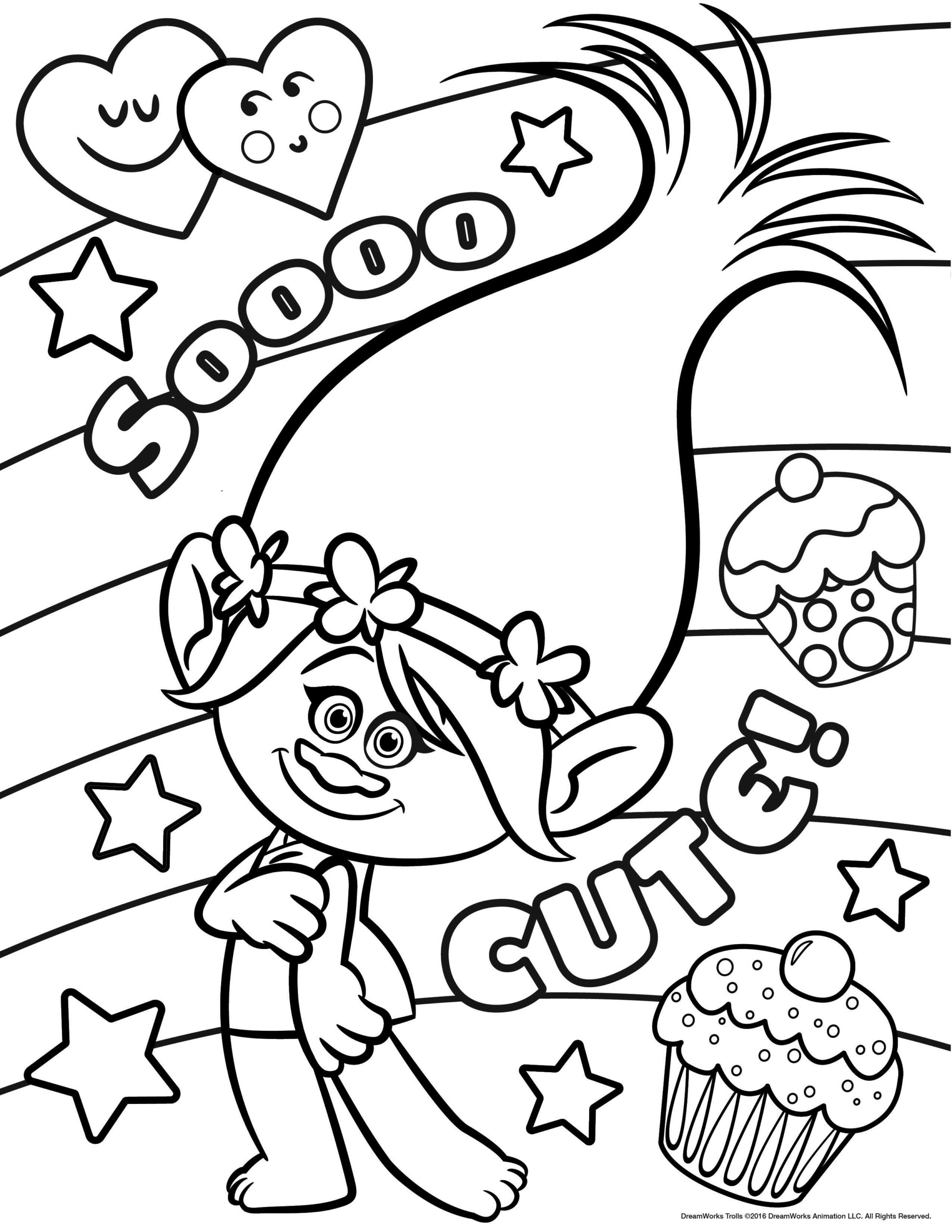 free trolls coloring pages