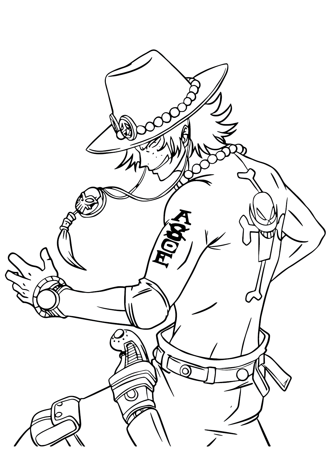 Portgas D Ace One Piece Coloring Page Free Printable Coloring Pages