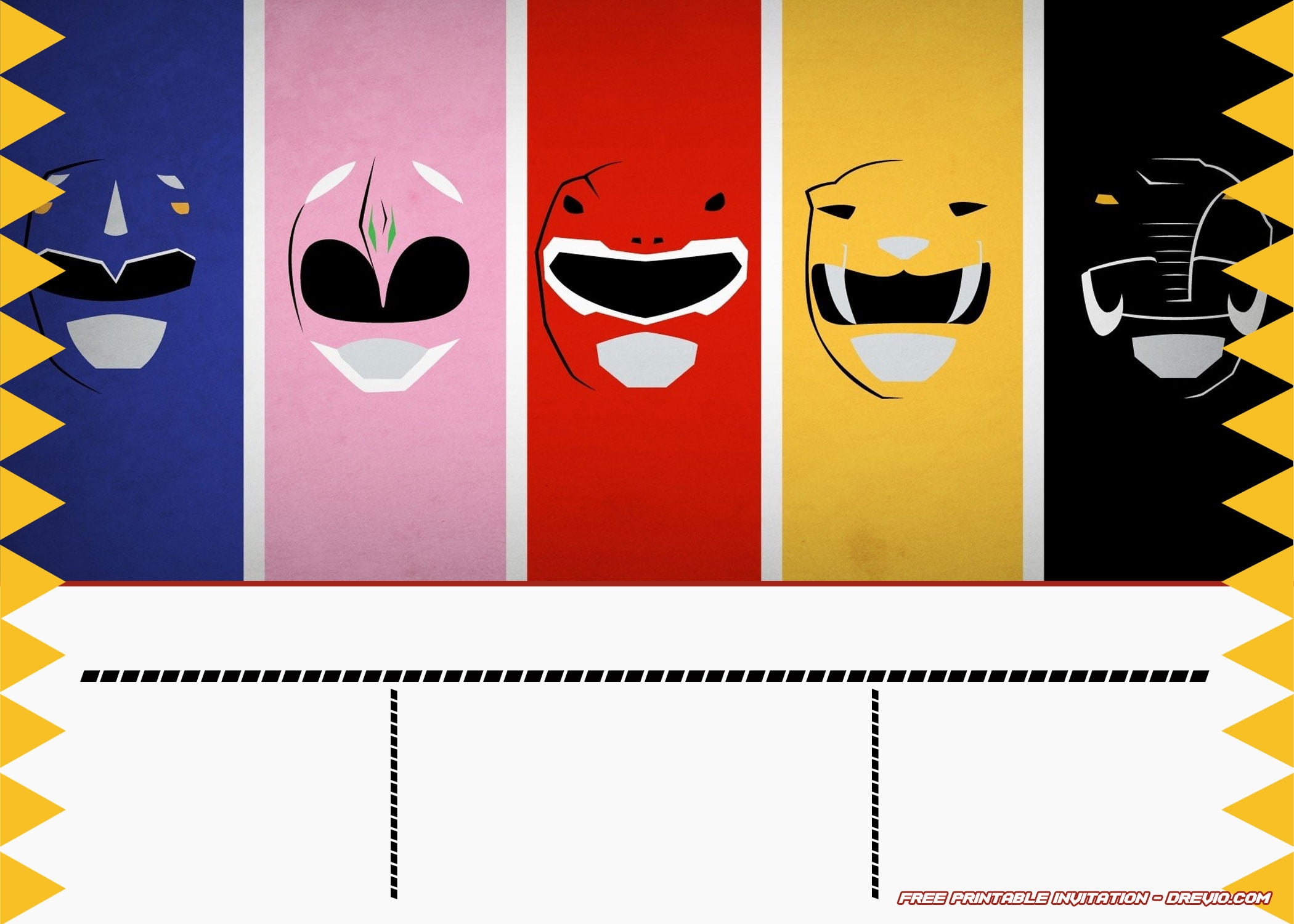 Power Rangers Invitation Template Free Printable Word Searches