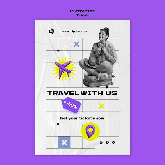 Premium PSD Travel Adventure Invitation Template