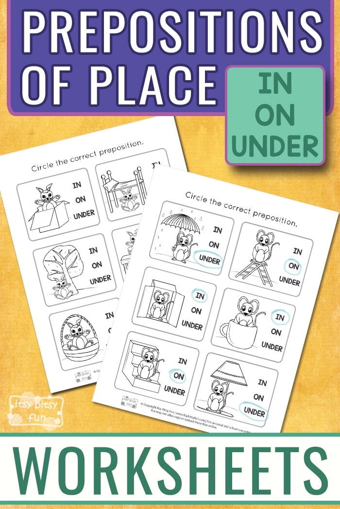 Prepositions Worksheets Itsy Bitsy Fun