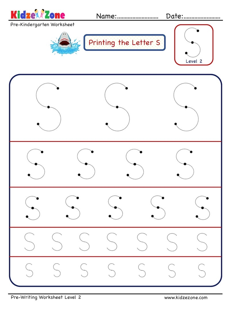 Preschool Letter S Tracing Worksheets Letter Tracing Worksheets