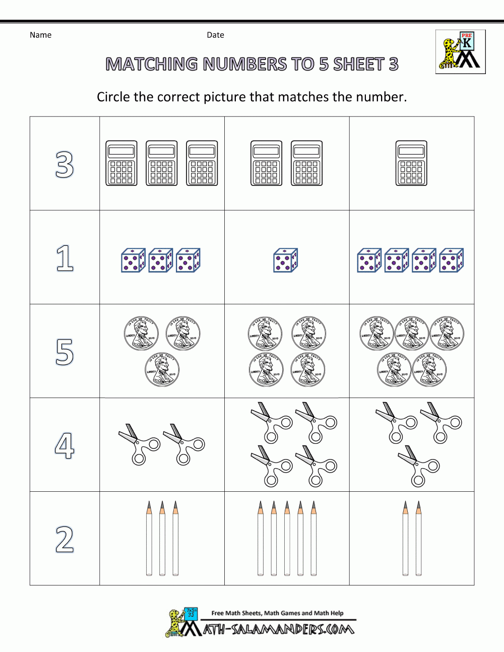math preschool worksheets