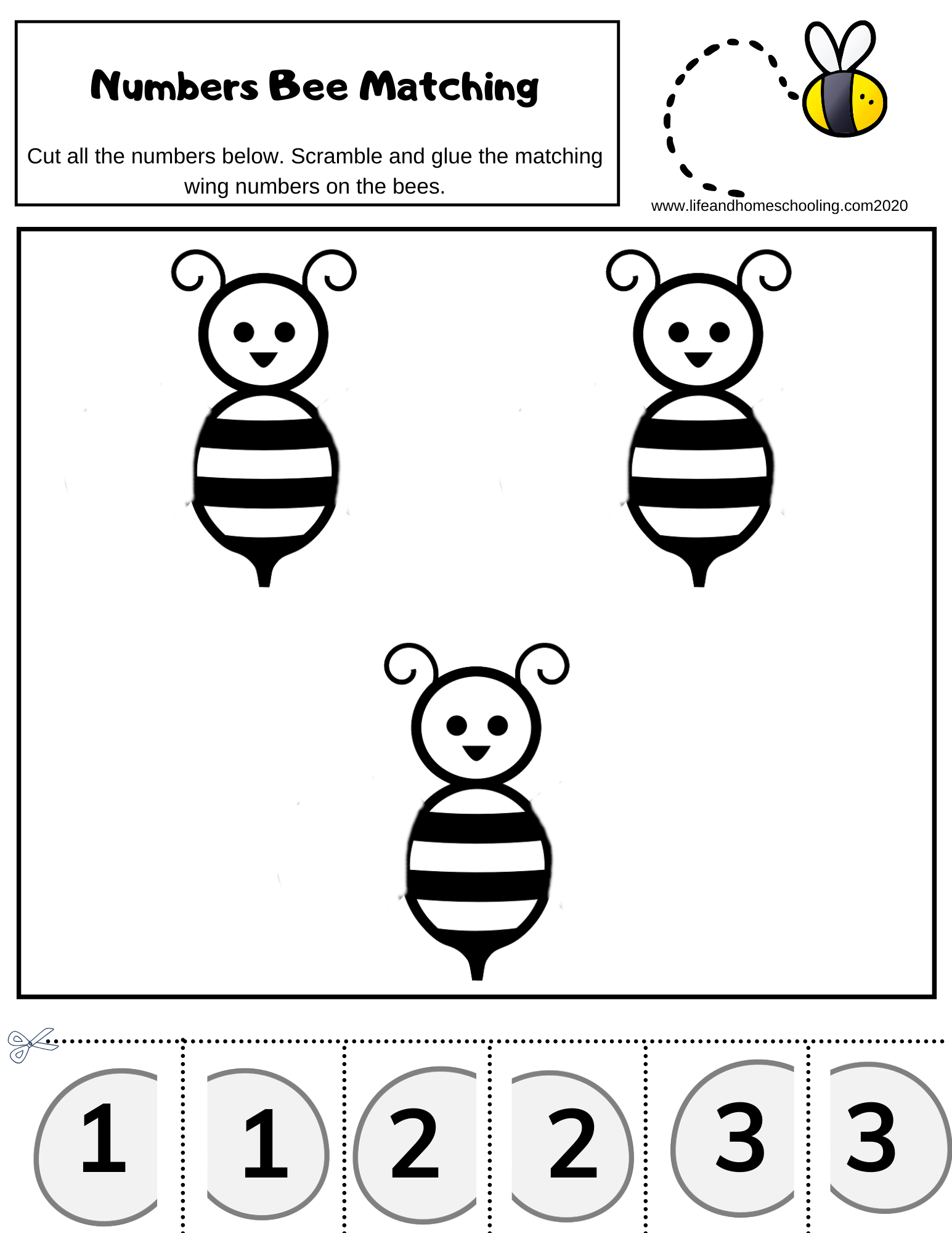 number 3 worksheets for preschool