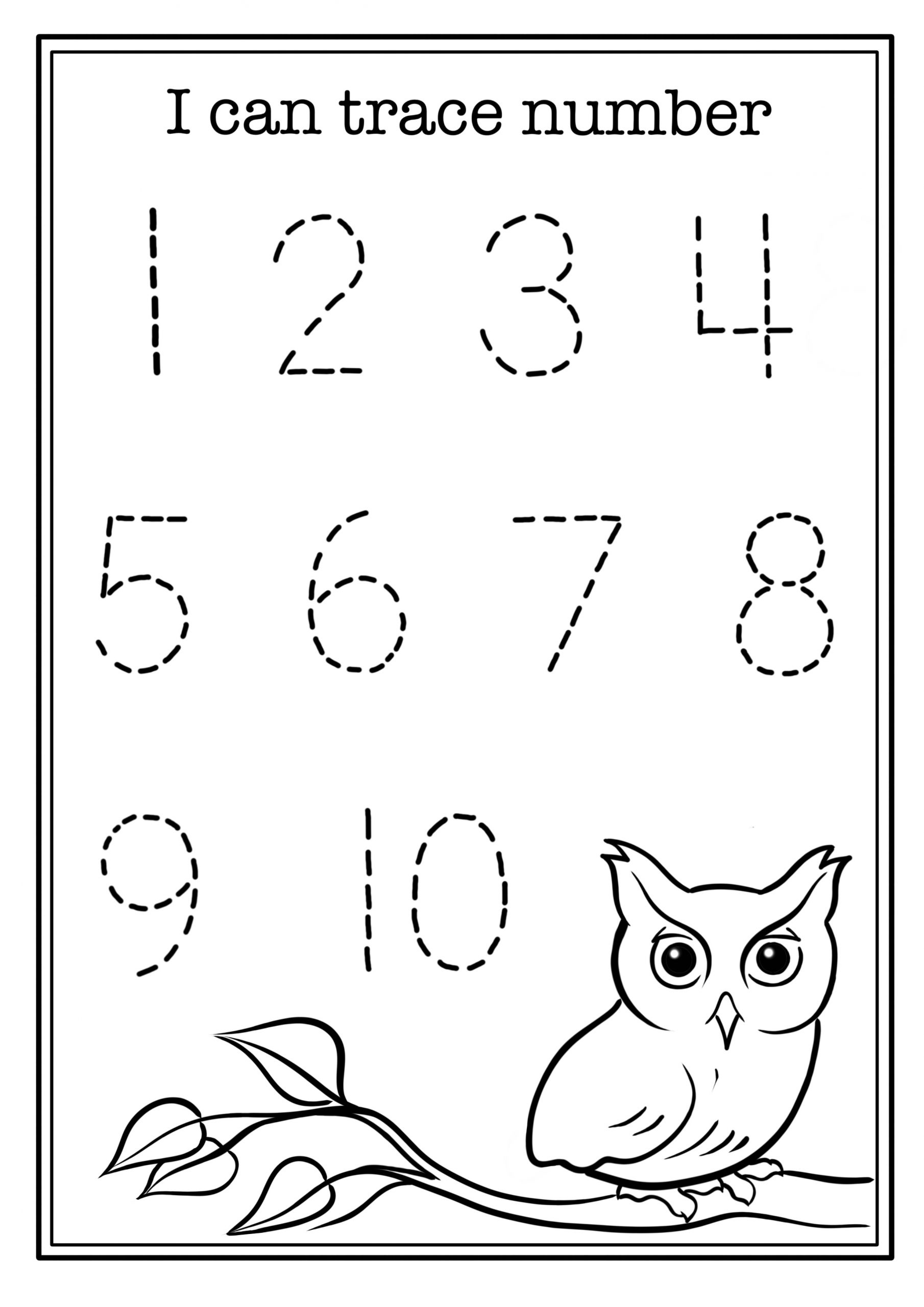 number 4 worksheets for preschool