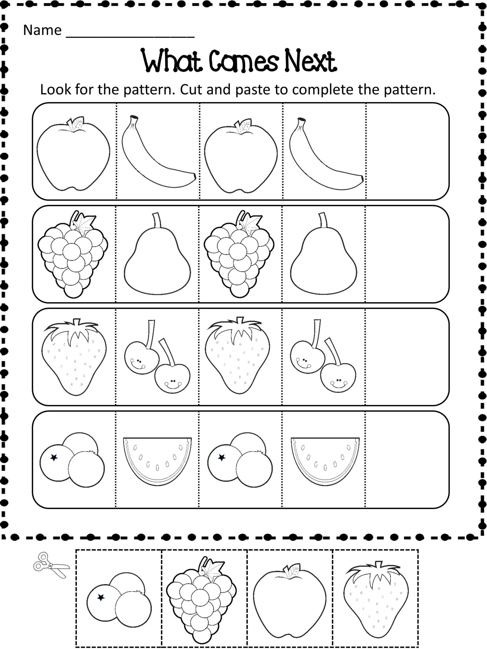 Preschool Worksheets Patterns Preschool Worksheets
