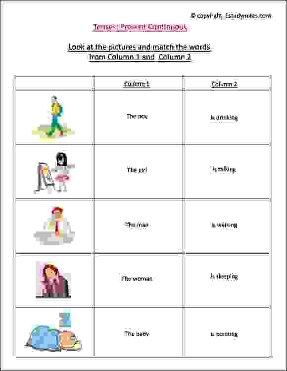 Present Continuous Worksheet 5 Worksheets Library