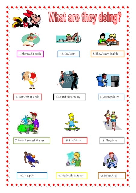 Present Continuous Worksheet PDF Worksheets Library