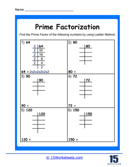 Prime Factorization 4th Grade Prime Factor Worksheets Worksheets
