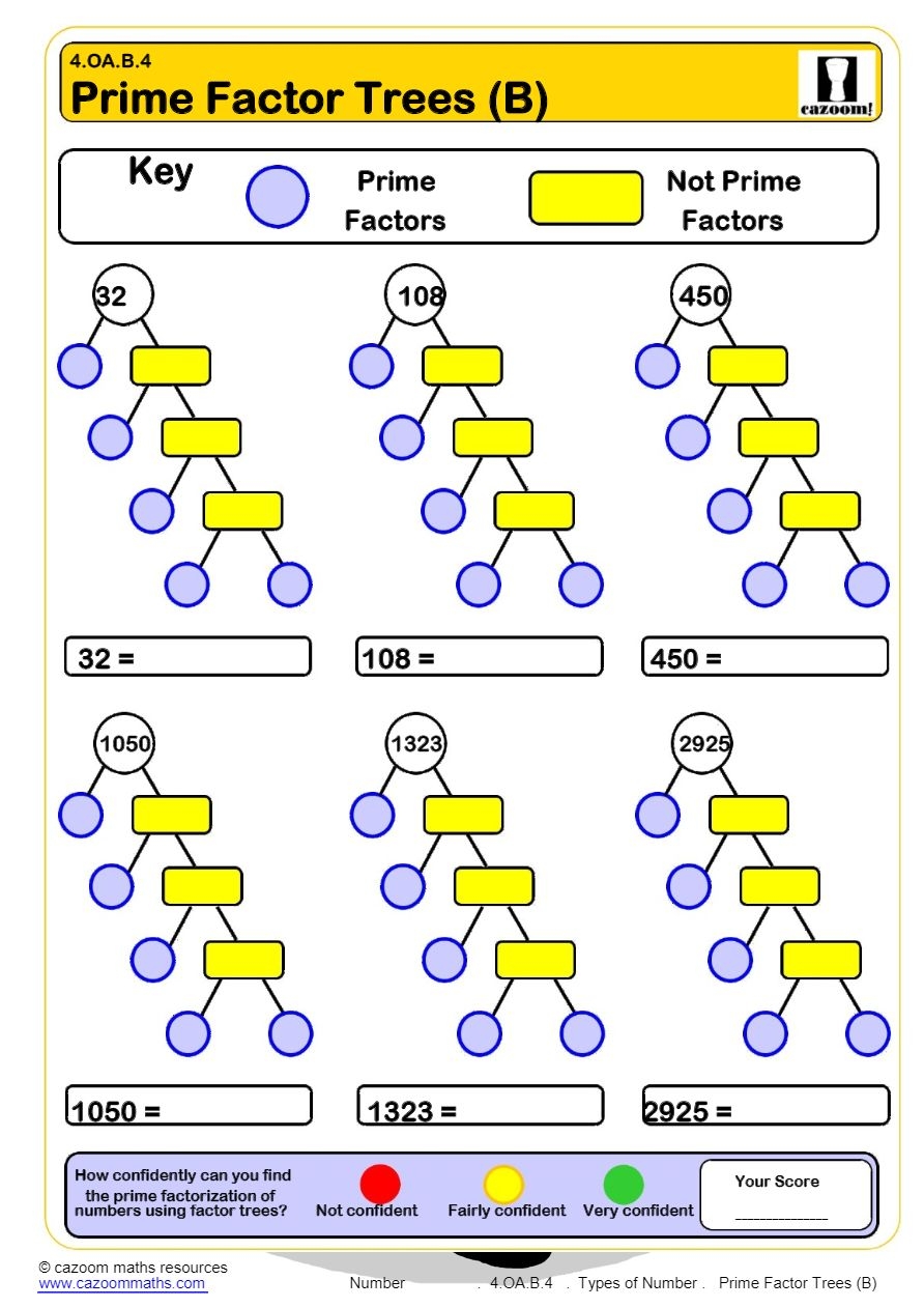 prime factorization worksheet pdf