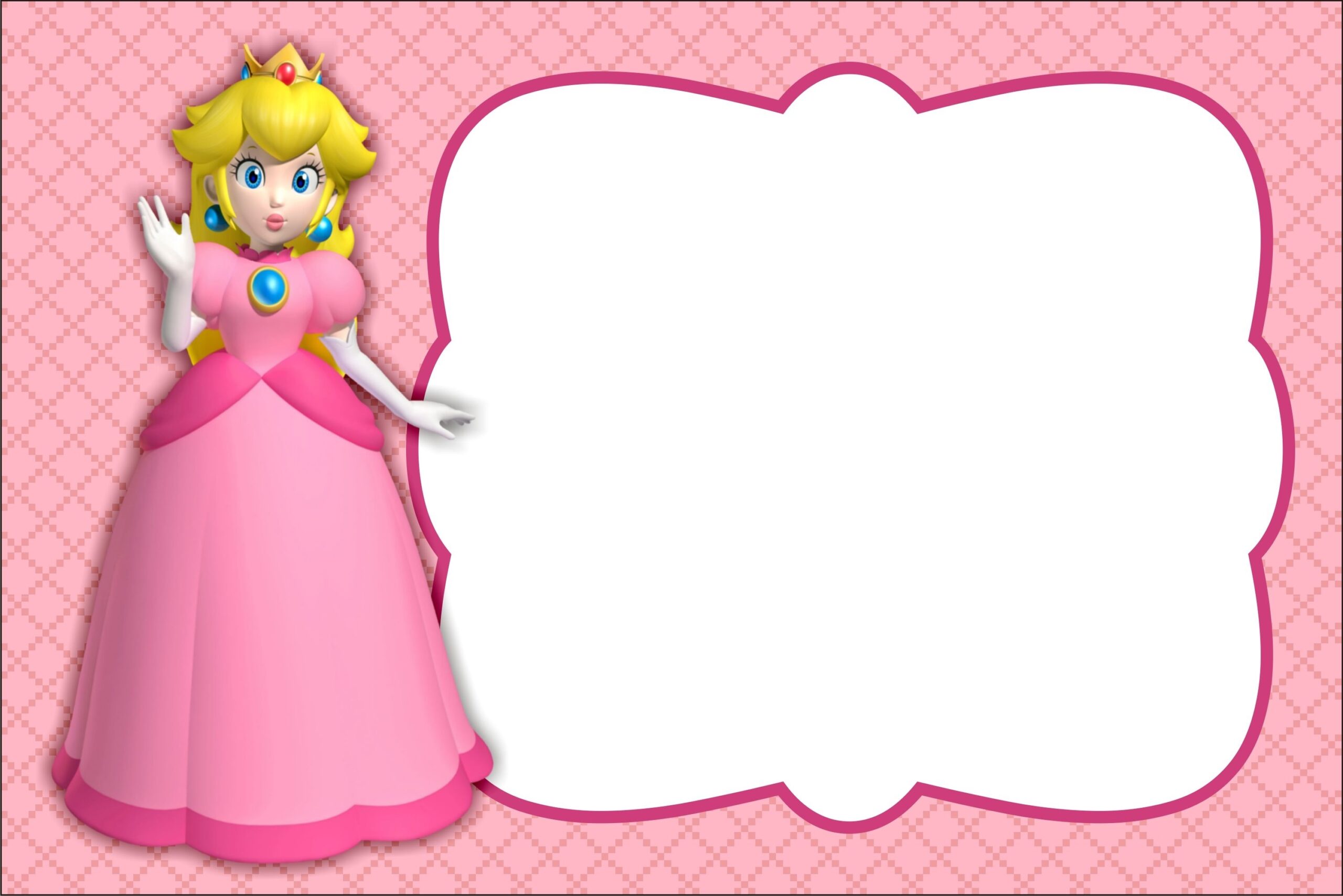 princess peach invitation template