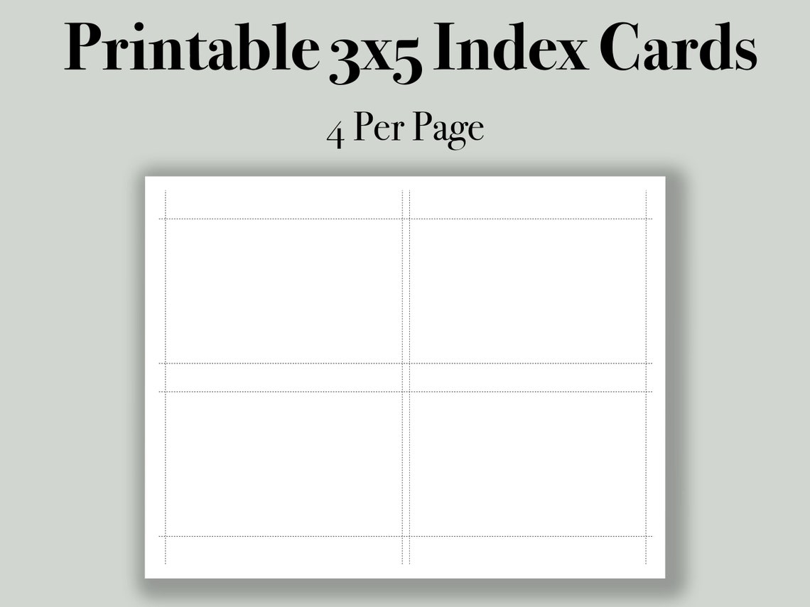 Printable 3X5 Cards