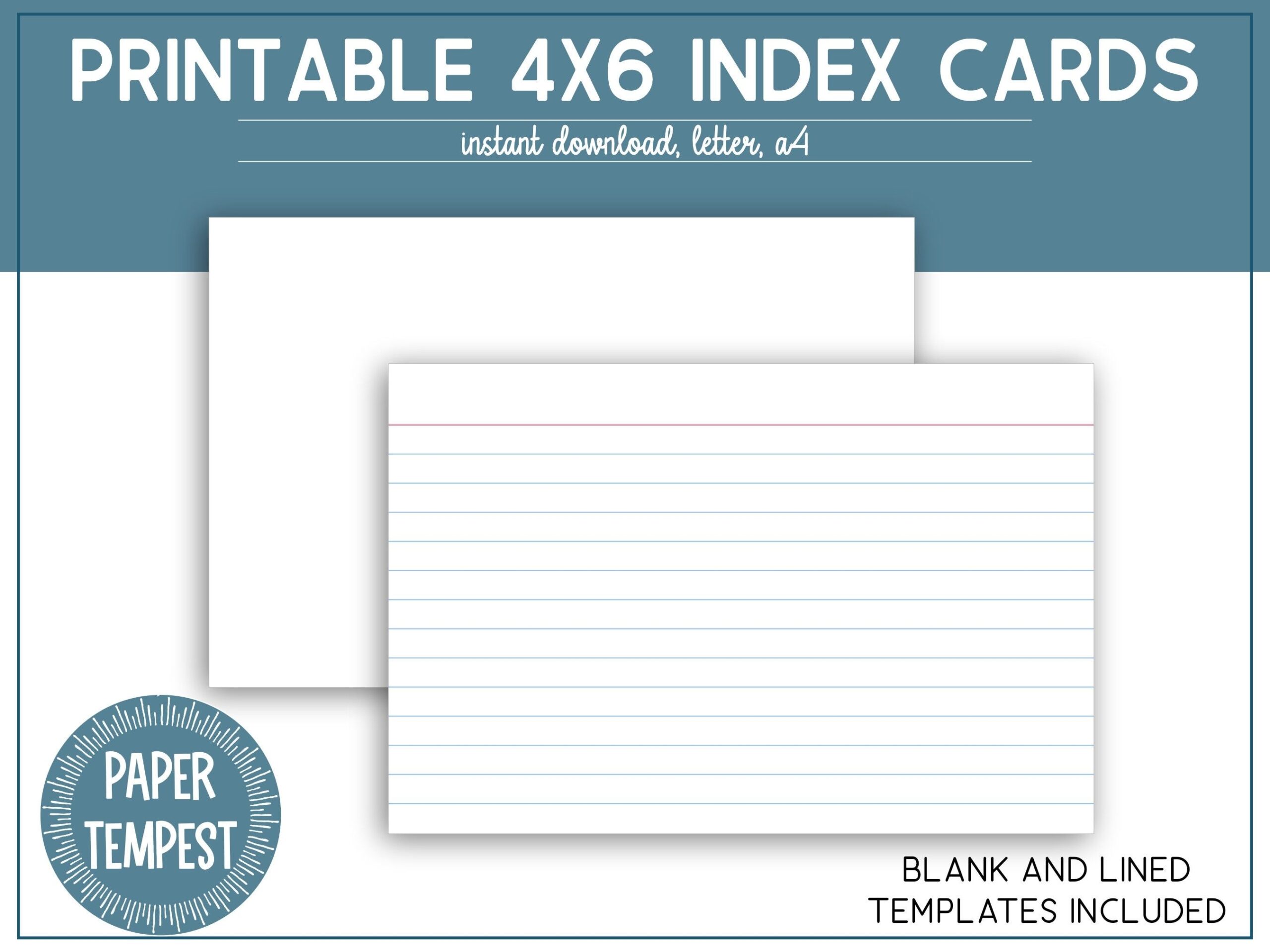 printable 4x6 index cards