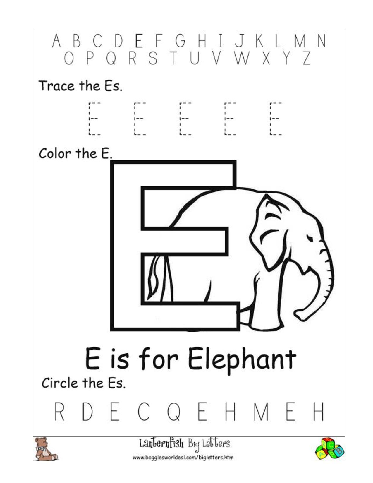 Printable Alphabet Letter Worksheets LetterWorksheet