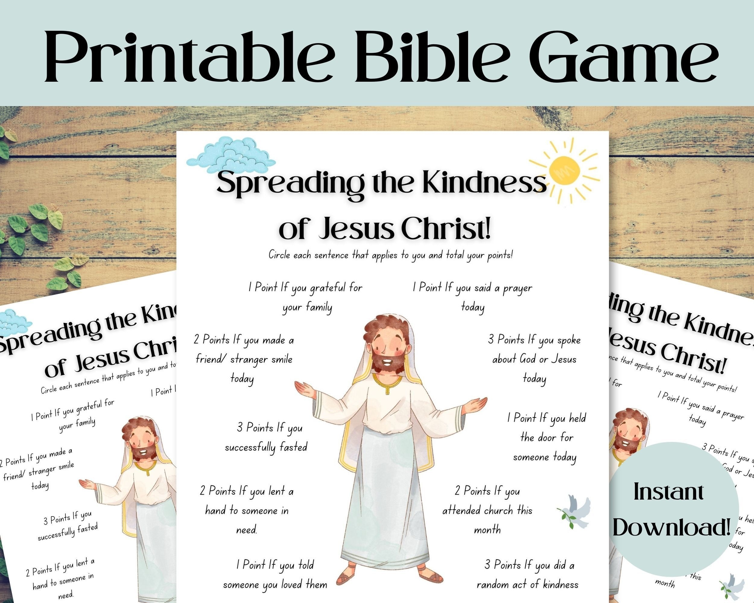 Printable Bible Game Kids Christian Game Kids Church Activities