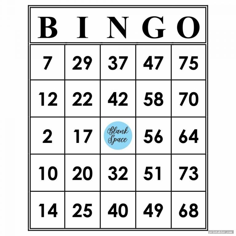 Printable Bingo Numbers 1 75 Printabler Printable Bingo Cards