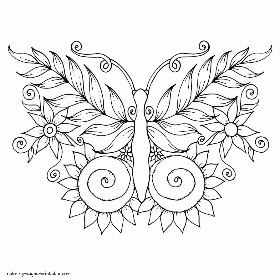 Printable Butterfly Coloring Pages For Adults COLORING PAGES 