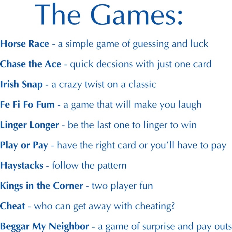printable card games for kids pdf