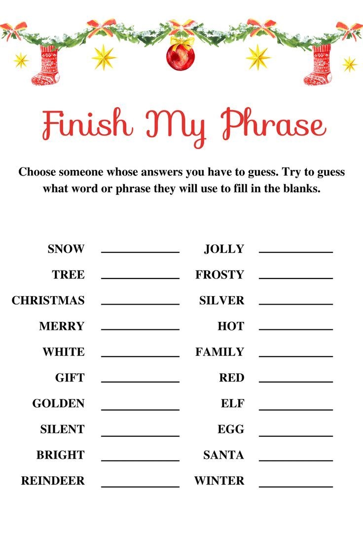 printable christmas games for kids free