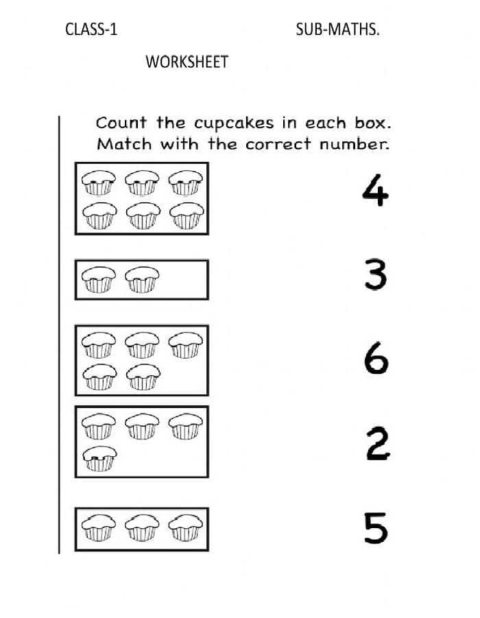 Printable Class 1 Worksheet For Maths Free Download And Print For You 