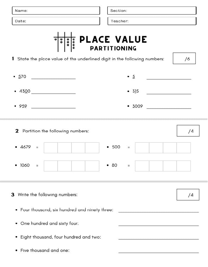printable worksheets for class 3