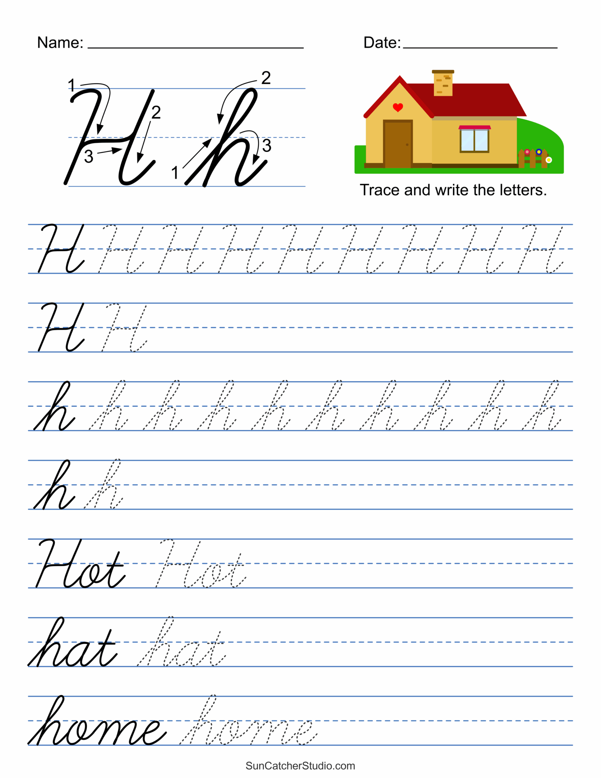 Printable Cursive Handwriting Worksheets Practice Letters DIY