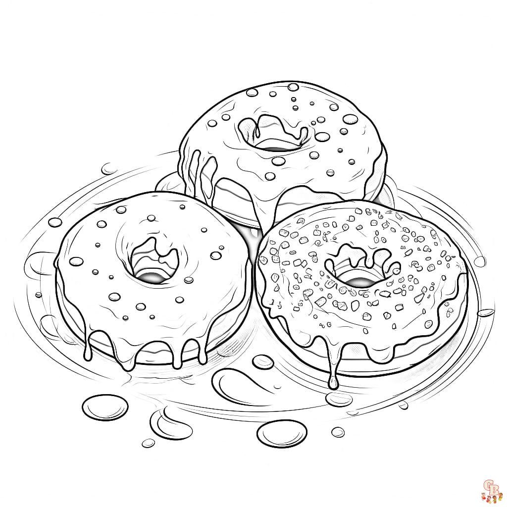 Printable Doughnuts Coloring Pages Free For Kids And Adults