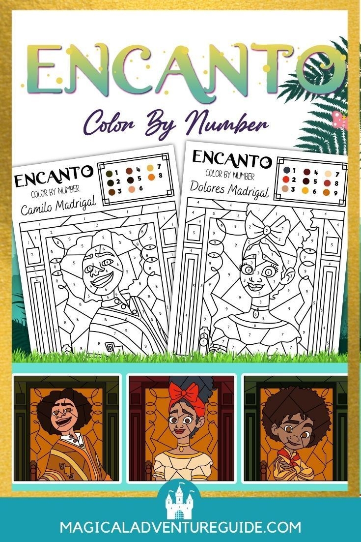 Printable Encanto Color By Number Pages Coloring Pages Mickey Mouse